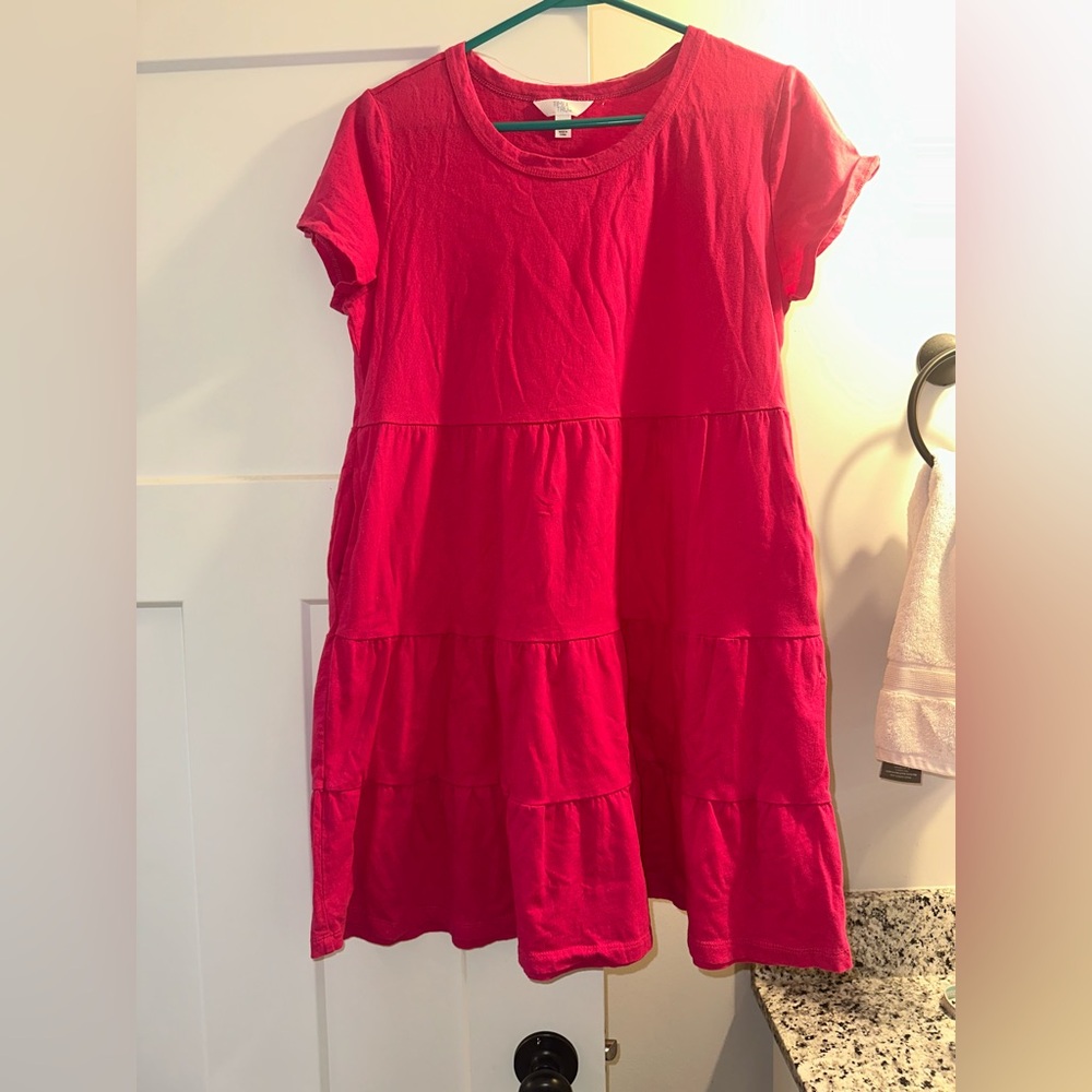 Time and Tru Hot Pink Crewneck Teeshirt Dress